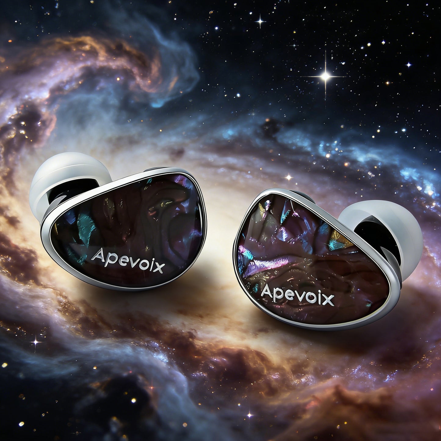 Apevoix Nebula 1DD+8BA Hybrid Driver In-ear Monitor HiFi IEM Earphone with Detachable OCC Silver-Plated Cable For Musician
