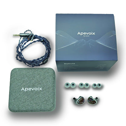 Apevoix Nebula 1DD+8BA Hybrid Driver In-ear Monitor HiFi IEM Earphone with Detachable OCC Silver-Plated Cable For Musician